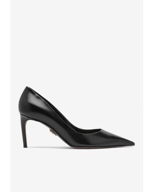 Dolce & Gabbana Devotion 80 Calf Leather Pumps - Black