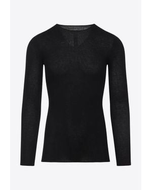 Rick Owens Ribbed Wool Sweater - Black