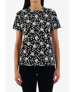 Emanuel Ungaro Floral Print Crewneck T-Shirt - Black