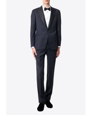 Giorgio Armani Wool Single-Breasted Suit - Blue