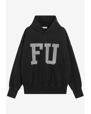 Fear Of God Fu Vintage-Effect Hooded Sweatshirt - Black