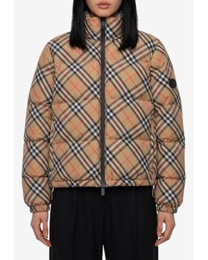 Burberry Ambleside Vintage Check Puffer Jacket - Black
