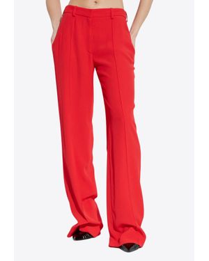 Balmain Crepe Straight-Leg Tailored Trousers