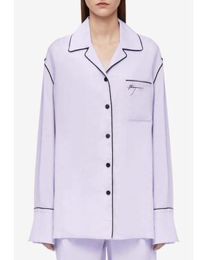 Ferragamo Logo Pajama Shirt - Purple