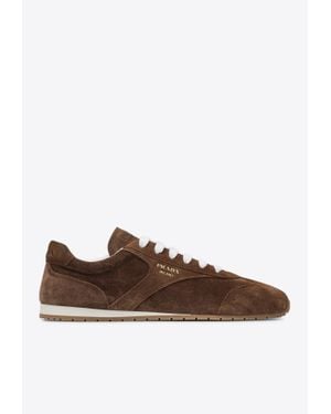 Prada Suede Low-Top Trainers - Brown