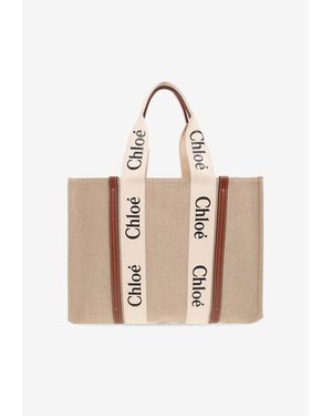 Chloé Large Woody Tote Bag - Natural