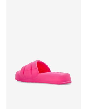 KENZO Logo Puffer Slide in Black | Lyst