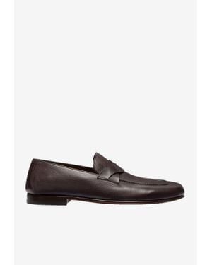 Tom Ford Gigi Twisted-Band Leather Loafers - White