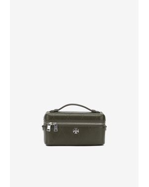 Tory Burch Mini Charlie Quilted Leather Vanity Bag - Green