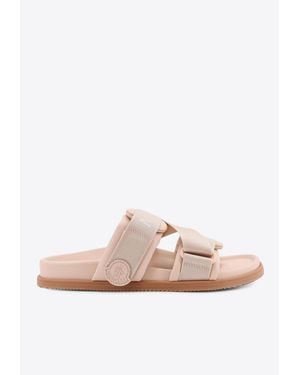 Moncler Mon Summer Logo Slides - Pink