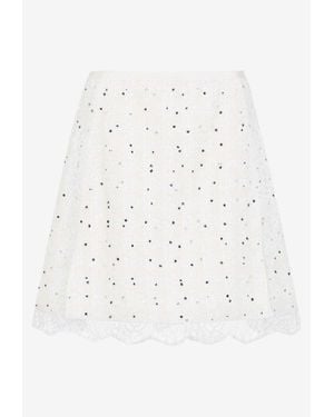 Giambattista Valli Lace-Trimmed Mini Skirt - White
