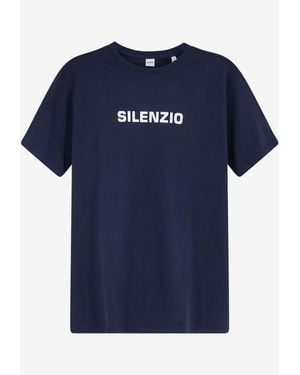 Aspesi Silenzio Print T-Shirt - Blue