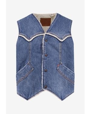 Levi's Western Sherpa Denim Vest - Blue