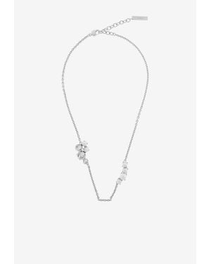 Givenchy Crystal And Pearl Pendant Necklace - White