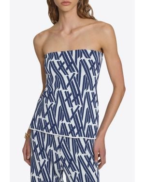 Viktoria & Woods Fury Logo Jacquard Tube Top - Blue