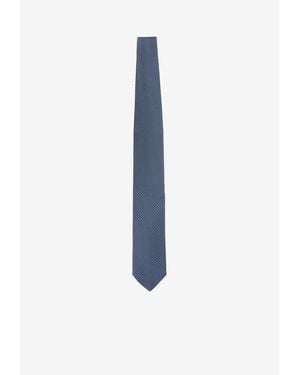 Lanvin Polka-Dots Silk Tie - Blue