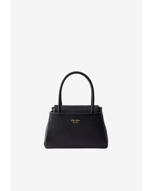 Prada Mini Passage Saffiano Leather Top Handle Bag - Blue