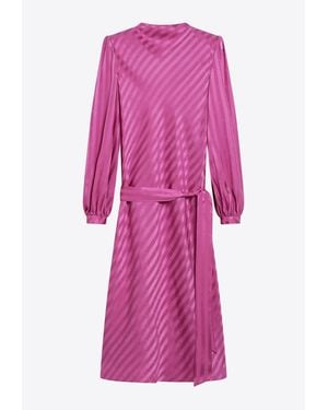 Valentino Silk Jacquard Midi Dress - Pink