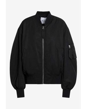 The Attico Zip-Up Bomber Jacket - Black