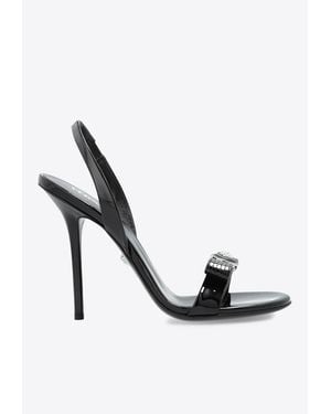 Versace 105 Gianni Ribbon Slingback Leather Sandals - White
