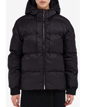 Ferragamo Monogram Jacquard Padded Jacket - Black