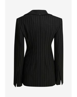 Max Mara Single-Breasted Striped Blazer - Black