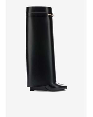Givenchy Shark Pinch 90 Leather Knee-High Boots - Black
