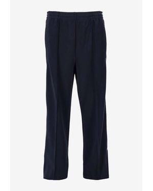Miu Miu Straight-Leg Pants With Elastic-Waist - Blue