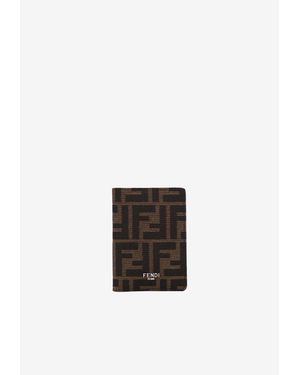 Fendi Ff Jacquard Leather Wallet - White