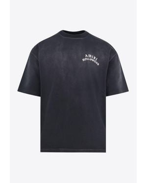 Amiri Hollywood-Print Short-Sleeved T-Shirt - Blue