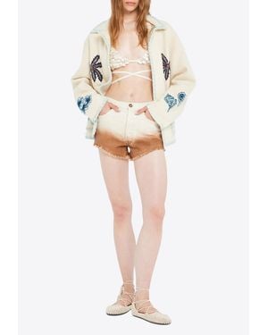 Alanui Shades Of Eden Denim Shorts - Natural