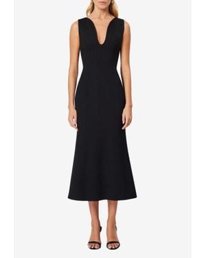 Elliatt Plunge Neck Midi Dress - Black