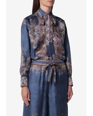 Zimmermann Valiant Paisley Print Shirt - Blue