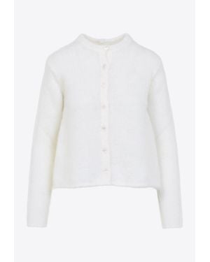 Loewe Mohair-Blend Buttoned Cardigan - White