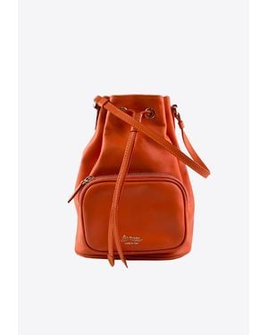 LA ROSE Leather Satchel Bag - Orange