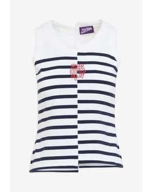 Jean Paul Gaultier Irregular Stripe Tank Top - White