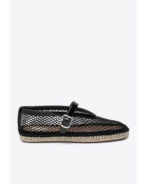 Alaïa Mesh And Patent Leather Espadrilles - Black