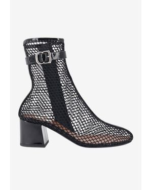 Alaïa 55 Fishnet Ankle Boots - Black