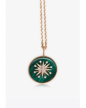 Falamank Diamond Splash Collection 18-Karat Necklace With Malachite And Diamonds - White