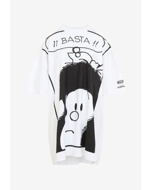 Moschino Mafalda Printed T-Shirt Dress - White