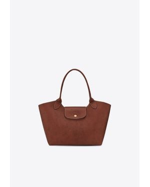 Longchamp Large Épure Leather Shoulder Bag - Brown