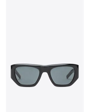 Saint Laurent Square-Shaped Logo Sunglasses - Grey