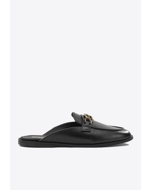 Pinko Logo-Plaque Leather Loafers - White