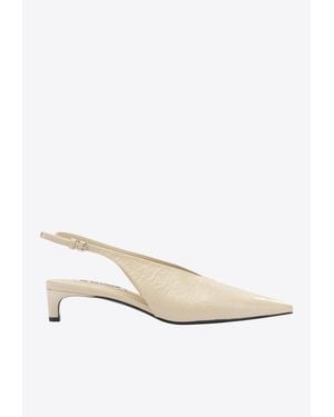 Jil Sander 50 Leather Slingback Pumps - White