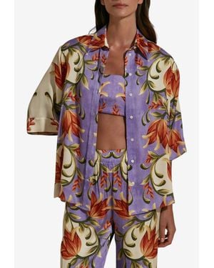 Dahlia Bianca Kendall Short-Sleeved Floral Shirt - Red