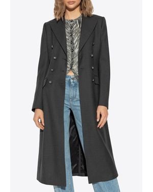 Dolce & Gabbana Double-Breasted Wool Coat - Black
