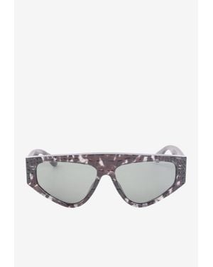 Alaïa 97 Mask Geometric Sunglasses - Grey