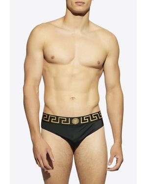 Versace Greca Border Swimming Briefs - Black