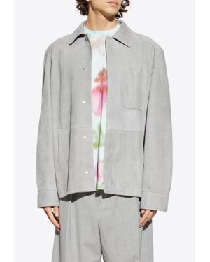 Loewe Essential Suede Overshirt - Gray