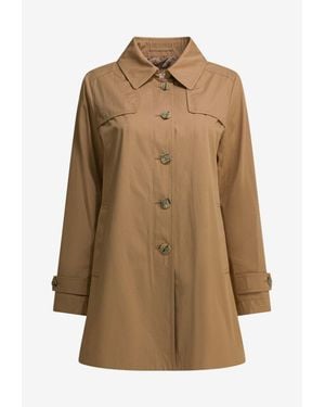 Herno Buttoned Short Trench Coat - Natural